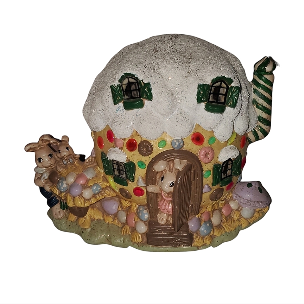 Vintage light up ceramic Easter cottage